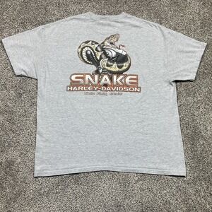 Harley Davidson Shirt Size XXL Snake V Twin Motorcycle Eagle Gray Y2K